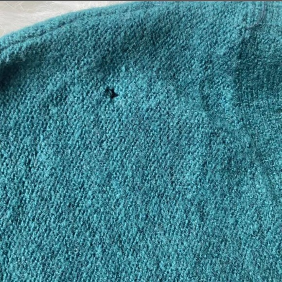 Anthropologie Joy Sweater Sz Small Fringed V-Neck Pullover Dark Teal Womens - Picture 3 of 9